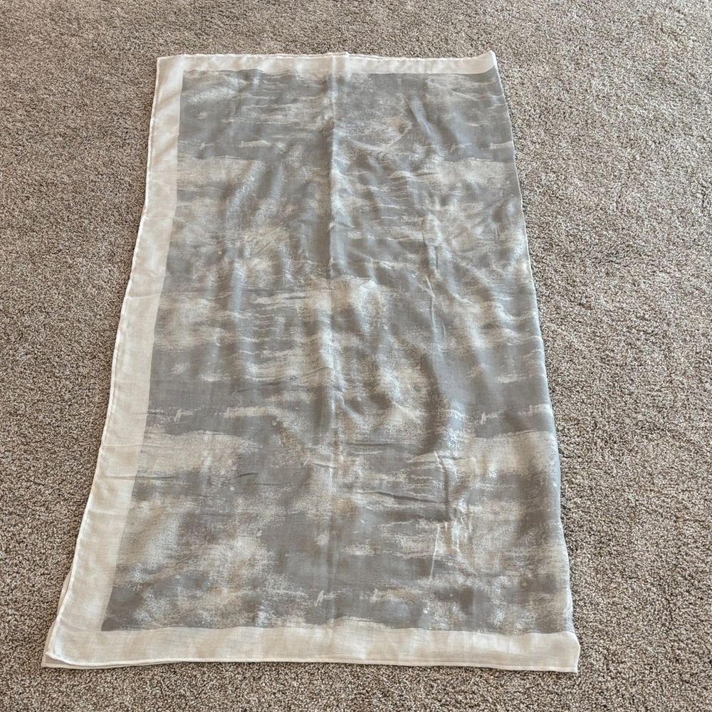 Gray and Cream Sheer Scarf
54” x 54”
